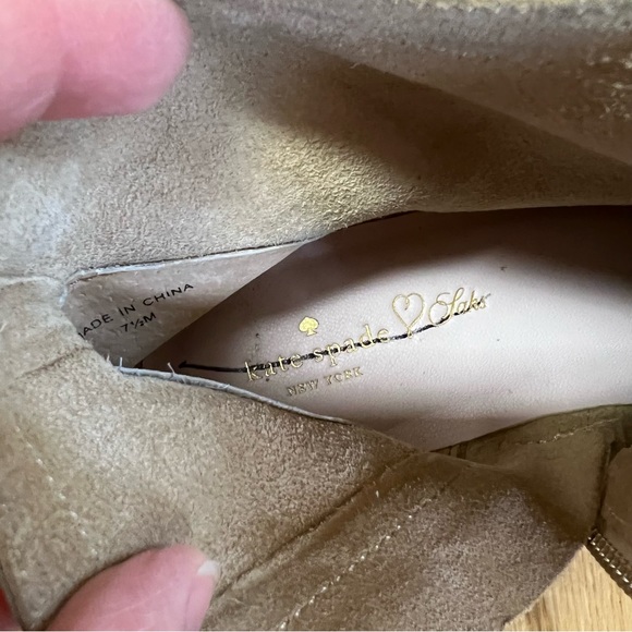 Kate Spade Saks Fifth Gold Fringe Suede Booties - Picture 13 of 13